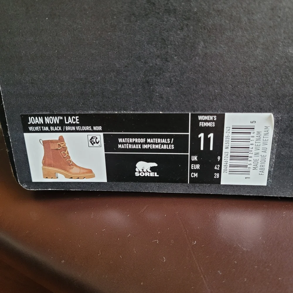 Sorel Joan Now Lace Brown Leather Boots 11 NIB - Picture 3 of 8